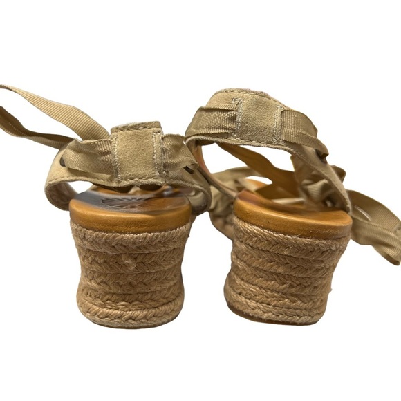 Ugg Gold Ankle Ribbon Espadrille Wedges Size 6 - Picture 5 of 9